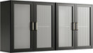 24 Inch Wide Black Wall Cabinet DurableAcrylicDoors