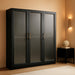 24 Inch Wide Black Wall Cabinet DurableAcrylicDoors