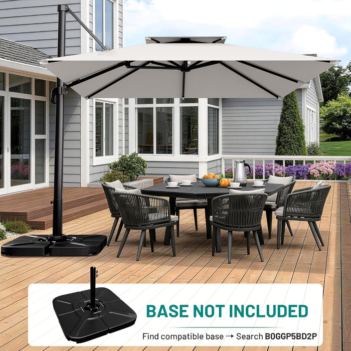 11×11 FT Double-Top Cantilever Patio Umbrella, Beige