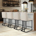 Counter Height Bar Stools Set of 4, 24 Inch Seat Height Bar Chairs for Kitchen Island, Linen Fabric Upholstered Barstools with Metal Feet for Dining Room, Beige