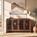60" Curved Modern 4-Door Sideboard, Buffet Cabinet with Storage