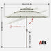 11Ft 3 Tiers Market Umbrella, Outdoor Table Umbrella for for Patio, Deck, Backyard (Light Beige)