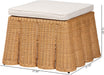 Palm Bohemian Honey Scallop Rattan Ottoman