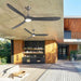70 Inch Large Ceiling Fan with Light Remote, 3 Grey Wood Blades