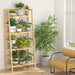 Natural Bamboo 4 Tier Bookshelf Freestanding Organizing