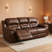 Stoneland Faux Leather Manual Pull Tab Reclining Sofa, Dark Brown