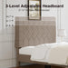 Full Size Bed Frame, Full Bed Frame with Wood Slats Support, Linen Upholstered Pull-Point Headboard, No Box Spring Needed, Metal Support Heavy Duty Feet, Easy Assembly, Beige
