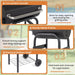 Portable Charcoal Grill with Foldable Side Table, Outdoor BBQ Smoker Grill with Wheels, Thermometer, Adjustable Air Vent, Bottom Shelf, Barrel Barbecue Grills for Patio, Camping & Tailgate