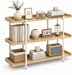 3-Tier Bookshelf with Guardrail, Industrial Open Bookcase, 6-Leg Design | Steel and MDF Construction, 20 Mm round Tubes, 15 Mm MDF Panels
