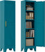 67Inch Peacock Blue Freestanding PowderCoated Steel Cabinet