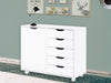 White Dresser with 5 Drawers & Wheels