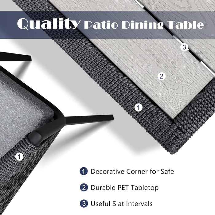 11 Pieces Patio Dining Set for 10 - All Weather Outdoor Dining Sets, All in One Outdoor Table and Chairs, Wicker Outdoor Patio Furniture Sets with Cushions and Pillows, Grey