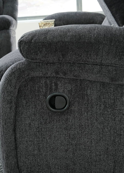 Draycoll Contemporary Manual Pull Tab Reclining Sofa, Dark Gray
