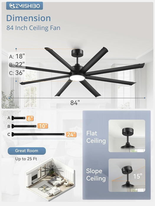 Commercial Grade Aluminum Ceiling Fan With Controller
