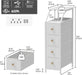 Narrow Dresser Tall Skinny Storage Tower Vertical Slim Chest of Drawers with Charging Station Small Nightstand Side Table for Bedroom, Bathroom, Small Spaces (White, 4 Drawers)