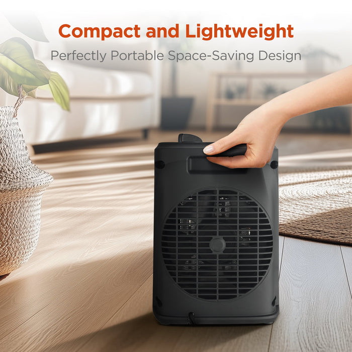 1500W Ceramic Fan-Force Electric Space Heater, Black, New