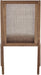 Yone Dining Chairs Set of 2, Modern Dining Chair with Fabric Upholstery, Rubberwood Frame Kitchen Chairs with Cane Webbing, Extra Seat for Dining Room, Beige + Brown