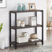 Grey 3-Tier Industrial Bookshelf For Office Storage