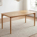Mid-Century 63" Oak Color Dining Table with Curved Edges | Modern Solid Wood Legs Rectangular 6-Person Kitchen Table for Dining Room Living Room