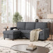 Dark Grey Corduroy Sleeper Sofa With HiddenStorage