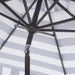 SAFAVIEH Outdoor - Elsa 9-Foot Crank Patio Umbrella - Navy & White Canopy - Brown Aluminum Pole - Striped European Spa Design - Ideal for Patio, Deck, Poolside, Backyard (PAT8003B)
