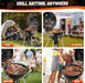 22 Inch Premium Charcoal Grill, Kettle Barbecue and Smoker Grills 500+ Sq. In. Cooking Area for Outdoor BBQ, Tailgating and Patio, Black