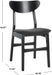 Home Lucca Retro Black and Black Cushion Dining Chair, Set of 2, Wood