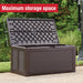 Extra Large Resin Outdoor Storage Deck Box (134 Gal), Weather Resistant, Brown, Deck Organization for Home/Backyard/Pool Chemicals/Toys/Garden Tools/Porch/Patio Cushions