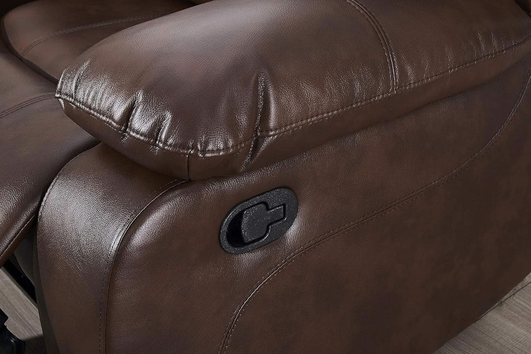 Loveseat Brown Faux Leather Sofa Set