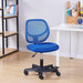 Kids Adjustable Mesh Low-Back Swivel Study Desk Chair with Footrest, Blue