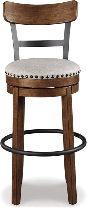 Valebeck 30" Farmhouse Pub Height Barstool, Brown