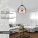 Black Handcrafted Glass Drum Chandelier 20in Fixture
