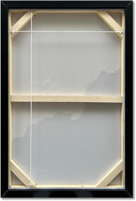 Art Hand-Painted White and Grey Art Oil Painting Modern Minimalist Abstract Art Home Office Wall Decoration Art 36X24 Inches (With Solid Wood Exterior Frame)