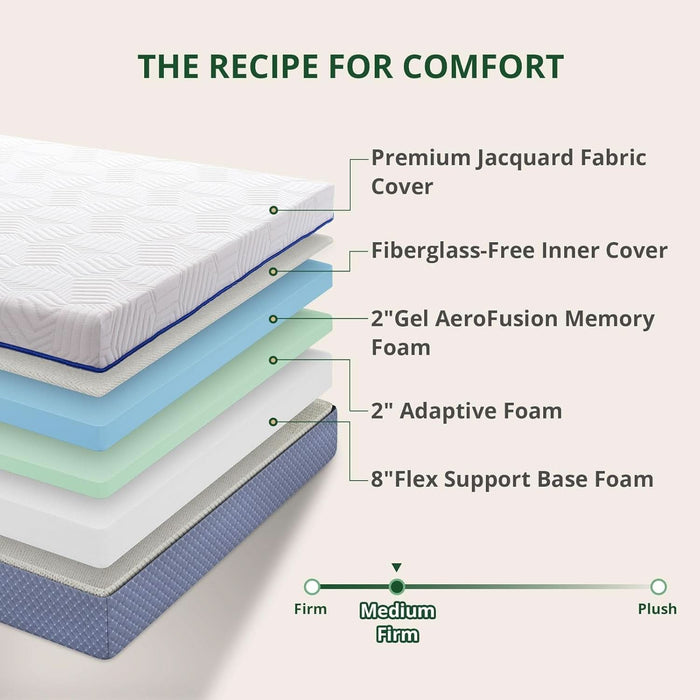 King Mattress, 12 Inch King Size Mattress in a Box, Firm Gel Memory Foam for Contouring Support & Pressure Relief, Assembled in the USA, Certipur-Us Certified, Fiberglass Free