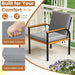 8 Pieces Patio Furniture Set, Outdoor Conversation Set with Acacia Wood Coffee Table, Cushioned Loveseat & 2 Single Armrest Chairs, for Porch, Garden, Backyard, Poolside