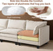 111Inch Modular Sectional Sofa Beige Upholstered Cushions