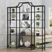Triple Wide 5-Tier Bookshelf, 70.87" L X 79.13" H Extra Large Bookcase, Tall Open Etagere Display Shelf with Metal Frame, Freestanding Modern Storage Shelves for Home Office (Black)