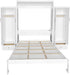 Queen Size Murphy Bed with Desk & One Slide Storage Shelf & 68-Inch Wall Bedframe Folding into Cabinet Design,For Small Space,Bedroom,Guest Room, White