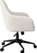 Rayna Swivel Task Chair with Flared Arms for Home Office in White Boucle with Oil Rubbed Bronze Frame