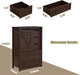 Farmhouse 5 Drawers Dresser for Bedroom, 48" Tall Dresser W/Sliding Barn Door, Rustic Dresser 5 Chest of Drawers, Storage Organizer Dresser for Bedroom, Hallway, Living Room, Dining Room, Espresso