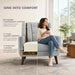 Mid Century Upholstered Linen Accent Armchair Grey