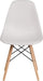 Elon Series Plastic Modern Dining Chair with Wooden Legs, Mid-Century Modern Accent Chair for Dining Rooms and Offices, White