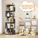 Rotating Bookshelf, 5 Tier Wood Spinning Bookshelf Tower,Black Oak
