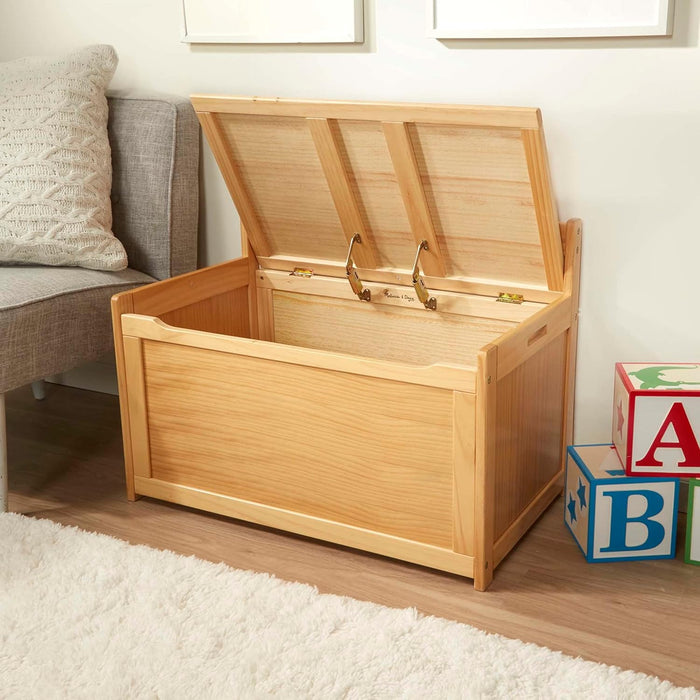 Blonde PremiumWood Toy Chest With GenerousStorageCapacity