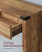 Sofa Console Table, 47.2 Inches Narrow Entryway Table with 3 Drawers, Bottom Shelf, Metal Corners, for Living Room, Bedroom, Farmhouse Style, Honey Brown ULNT143KB01S