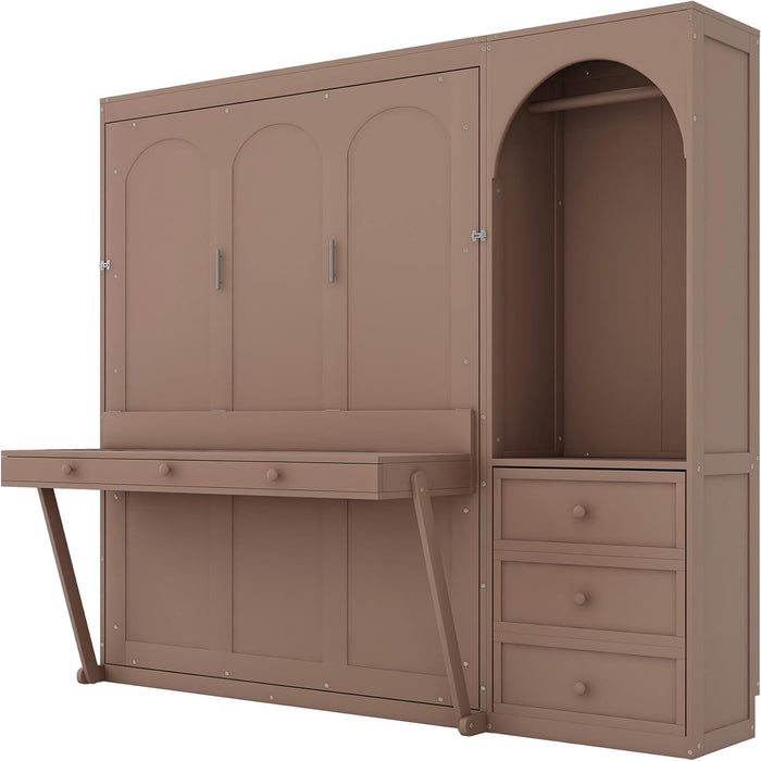 Queen Murphy Bed With Customizable Storage Drawers