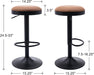 Modern Swivel Bar Stools Set of 2 Adjustable Counter Height Backless Barstools with Metal Base Leather Upholstered round Bar Stool Chairs for Kitchen Island/Pub/Breakfast Bar, Brown
