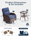 3-Piece Swivel Chairs Patio Furniture Set with 6" Thick Cushions