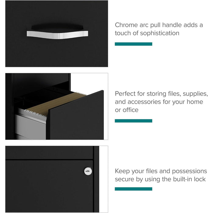 Locking 3-Drawer Steel File Cabinet