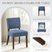Upholstered Dining Chairs Set of 2, Fabric Kitchen Chairs with Padded Seat & Back, Solid Wood Legs, Modern Simple Dining Room Chairs for Kitchen, Dining Room, Living Room, Blue